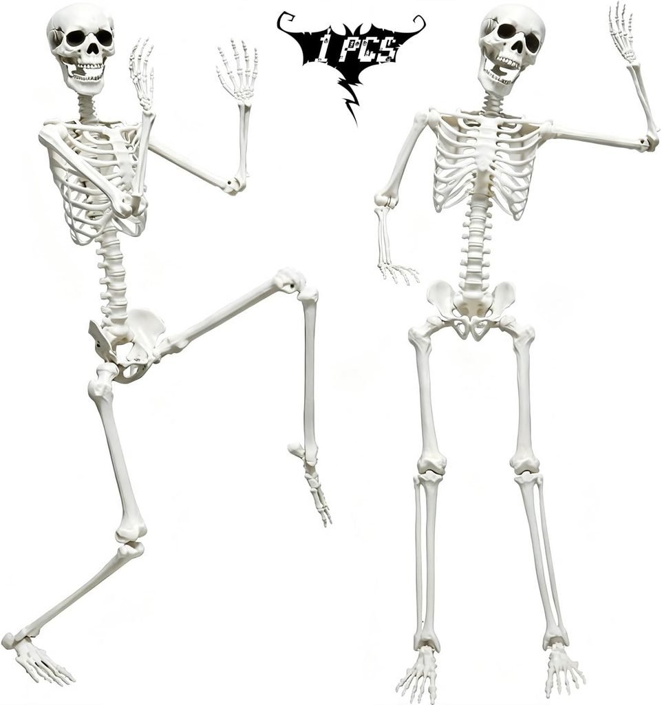 Life-size posable skeleton for Halloween home decor